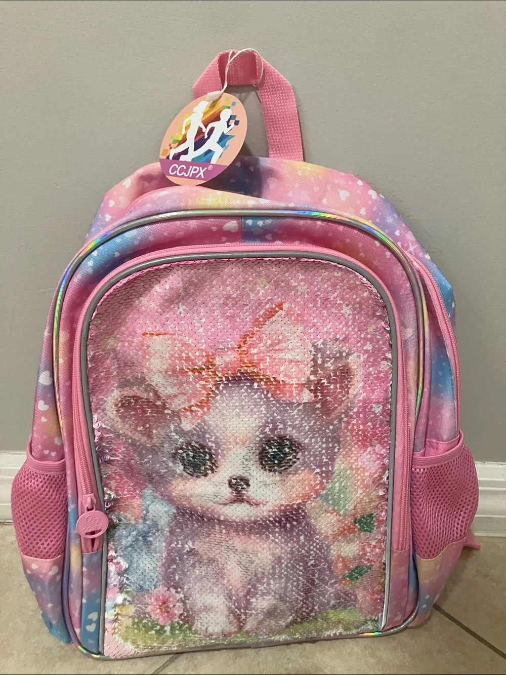 CCJPX Pink Sequin Kitten Backpack